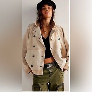 NWT We The Free viva surplus jacket double breasted cropped trench fisherman